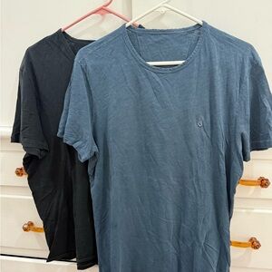 John Varvatos Blue and Black Short Sleeve Tees -distressed/vintage